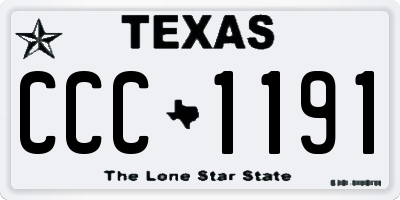 TX license plate CCC1191