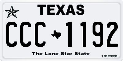 TX license plate CCC1192