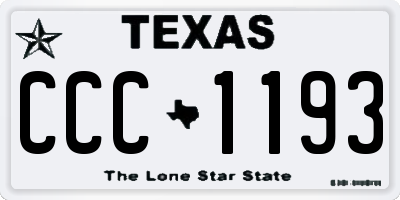 TX license plate CCC1193