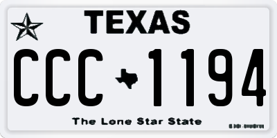 TX license plate CCC1194