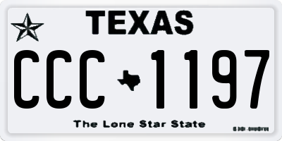 TX license plate CCC1197
