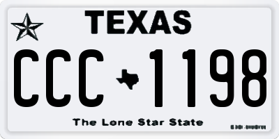 TX license plate CCC1198