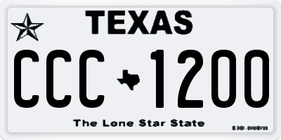 TX license plate CCC1200