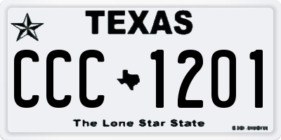 TX license plate CCC1201