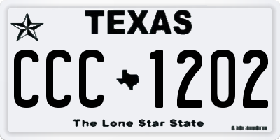 TX license plate CCC1202