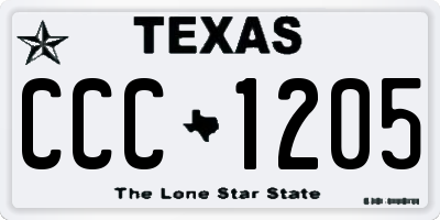 TX license plate CCC1205