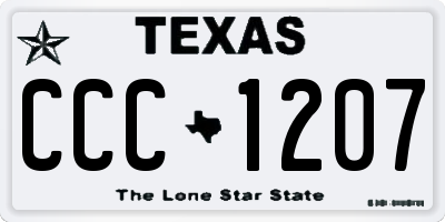 TX license plate CCC1207