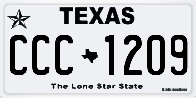 TX license plate CCC1209