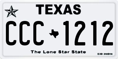 TX license plate CCC1212