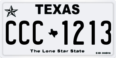TX license plate CCC1213