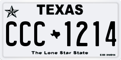 TX license plate CCC1214