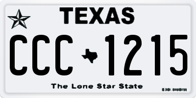 TX license plate CCC1215