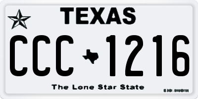 TX license plate CCC1216