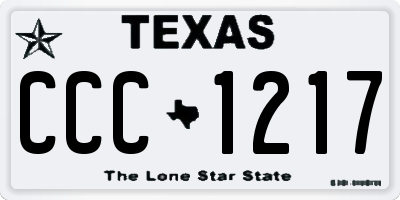 TX license plate CCC1217