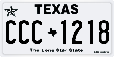 TX license plate CCC1218