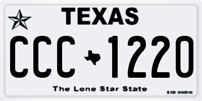 TX license plate CCC1220