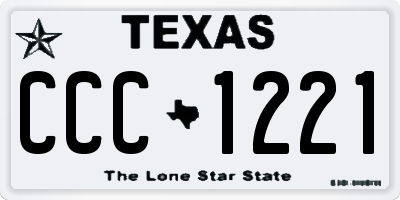 TX license plate CCC1221
