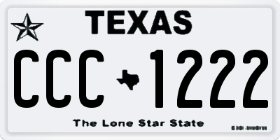 TX license plate CCC1222