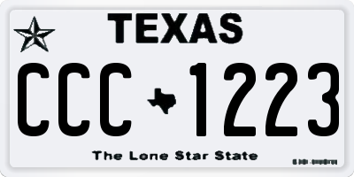 TX license plate CCC1223