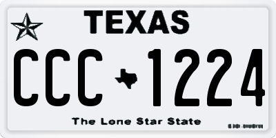 TX license plate CCC1224