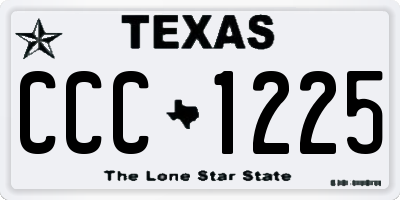 TX license plate CCC1225