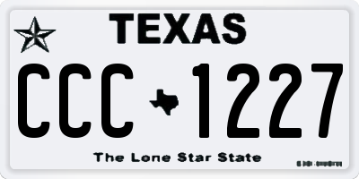TX license plate CCC1227