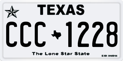 TX license plate CCC1228