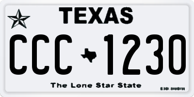 TX license plate CCC1230