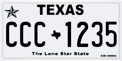 TX license plate CCC1235