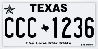 TX license plate CCC1236