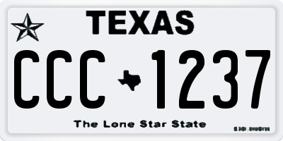 TX license plate CCC1237
