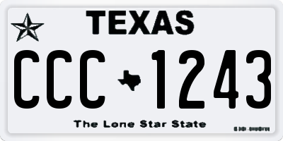 TX license plate CCC1243