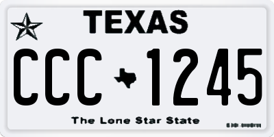 TX license plate CCC1245