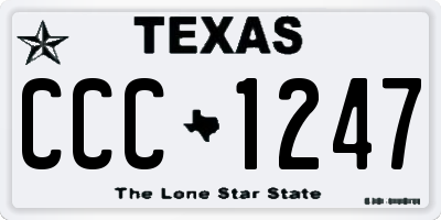 TX license plate CCC1247