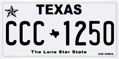 TX license plate CCC1250