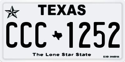 TX license plate CCC1252