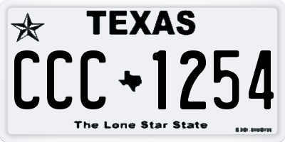 TX license plate CCC1254