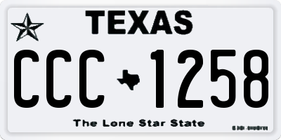 TX license plate CCC1258