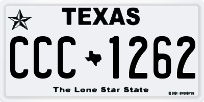 TX license plate CCC1262