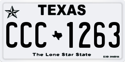 TX license plate CCC1263