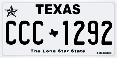 TX license plate CCC1292