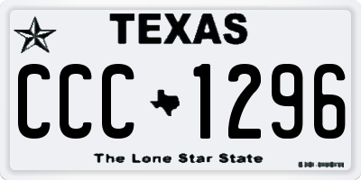 TX license plate CCC1296