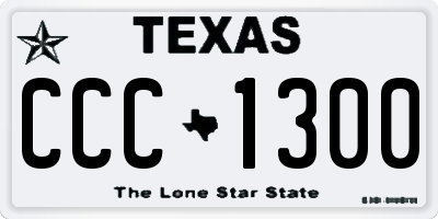 TX license plate CCC1300