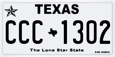 TX license plate CCC1302
