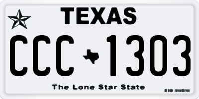 TX license plate CCC1303