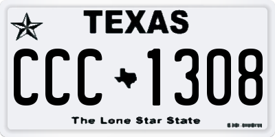 TX license plate CCC1308