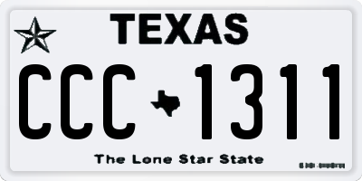 TX license plate CCC1311