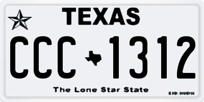 TX license plate CCC1312