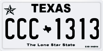 TX license plate CCC1313