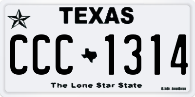 TX license plate CCC1314